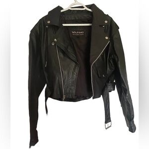 Wilson Classic Black Leather Biker Jacket